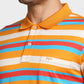 Colorplus Men Orange Striped Tailored Fit Half Sleeve Polo Neck T-Shirt