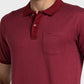 Colorplus Men Maroon Woven Design Tailored Fit Half Sleeve Polo Neck T-Shirt