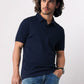 Colorplus Blue Solid Regular Fit Cotton T-Shirt