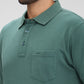 Colorplus Green Solid Regular Fit Half Sleeve Cotton T-Shirt