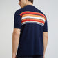 Colorplus Blue Stripe Regular Fit Cotton T-Shirt