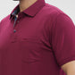 Colorplus Men Maroon Regular Fit Solid Polo Neck Collar T-Shirt