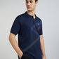 Men Navy Tailored Fit Print Cotton Half Sleeve T-Shirt