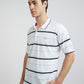 Colorplus White Stripe Engineered Tailored Fit Cotton T-Shirt