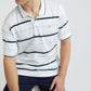 Colorplus White Stripe Engineered Tailored Fit Cotton T-Shirt