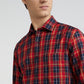 Men Red Tailored Fit Checks Cotton Full Sleeve Shirts