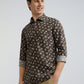 Men Blue Tailored Fit Print Cotton Full Sleeve Shirts