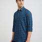 Men Blue Tailored Fit Checks Cotton Full Sleeve Shirts