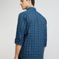 Men Blue Tailored Fit Checks Cotton Full Sleeve Shirts