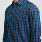 Men Blue Tailored Fit Checks Cotton Full Sleeve Shirts