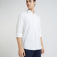 Men White Tailored Fit Solid Cotton Full Sleeves Shirts