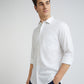 Men White Tailored Fit Solid Cotton Full Sleeves Shirts