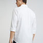 Men White Tailored Fit Solid Cotton Full Sleeves Shirts