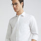 Men White Tailored Fit Solid Cotton Full Sleeves Shirts