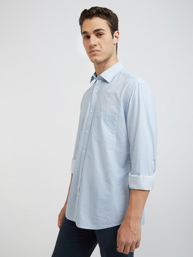 Men Tailored Fit Light Grey Shirt