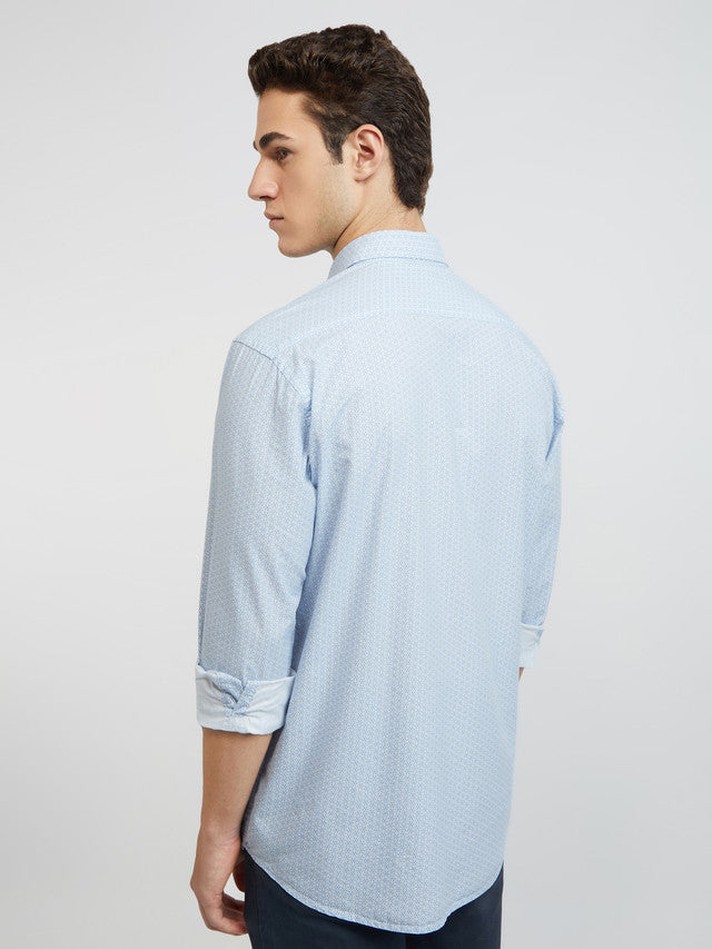 Men Tailored Fit Light Grey Shirt