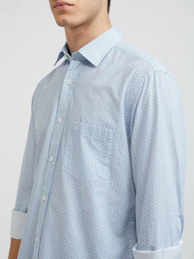 Men Tailored Fit Light Grey Shirt