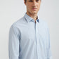 Men Tailored Fit Light Grey Shirt