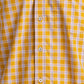 Colorplus Men Yellow Checkered Tailored Fit Full Sleeve Spread Collar Shirt