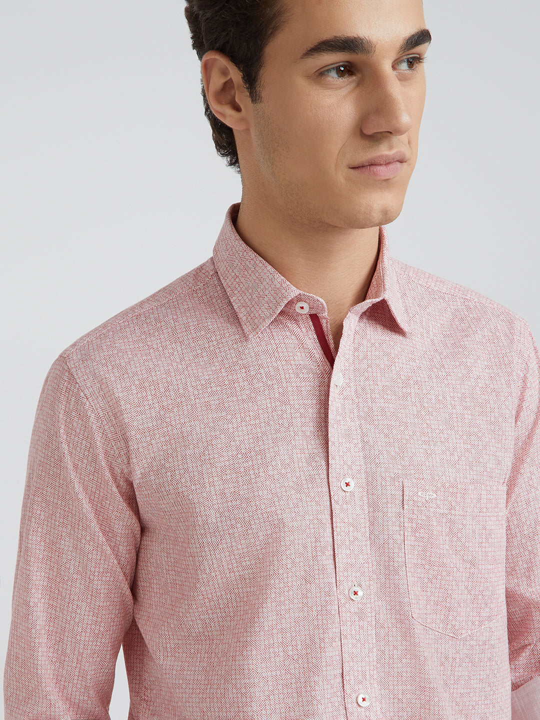 Colorplus Men Pink Printed Regular Fit Cotton Casual Shirt