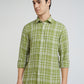 Colorplus Men Green Regular Fit Checks Linen Casual Shirt