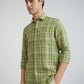 Colorplus Men Green Regular Fit Checks Linen Casual Shirt
