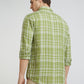 Colorplus Men Green Regular Fit Checks Linen Casual Shirt