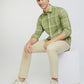 Colorplus Men Green Regular Fit Checks Linen Casual Shirt