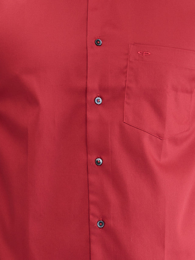 Colorplus Red Plain Regular Fit Cotton Casual Shirt