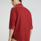 Colorplus Men Red Plain Regular Fit Cotton Corduroy Casual Shirt