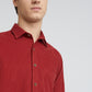 Colorplus Men Red Plain Regular Fit Cotton Corduroy Casual Shirt