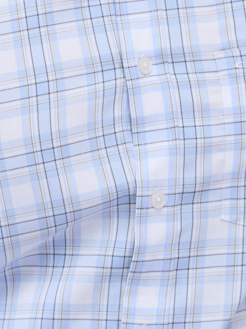Colorplus Men Blue Checks Regular Fit Cotton Casual Shirts