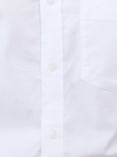 Colorplus Men White Plain Regular Fit Cotton Casual Shirts