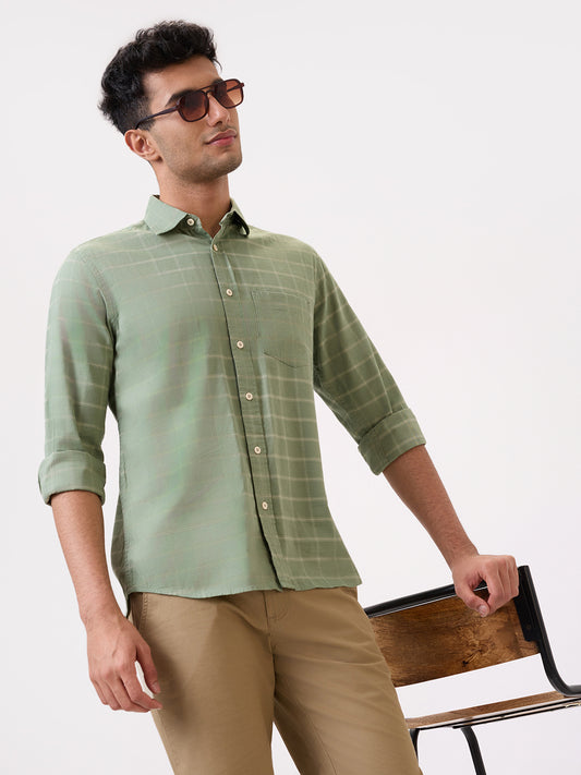 ColorPlus Green Casual Shirt 