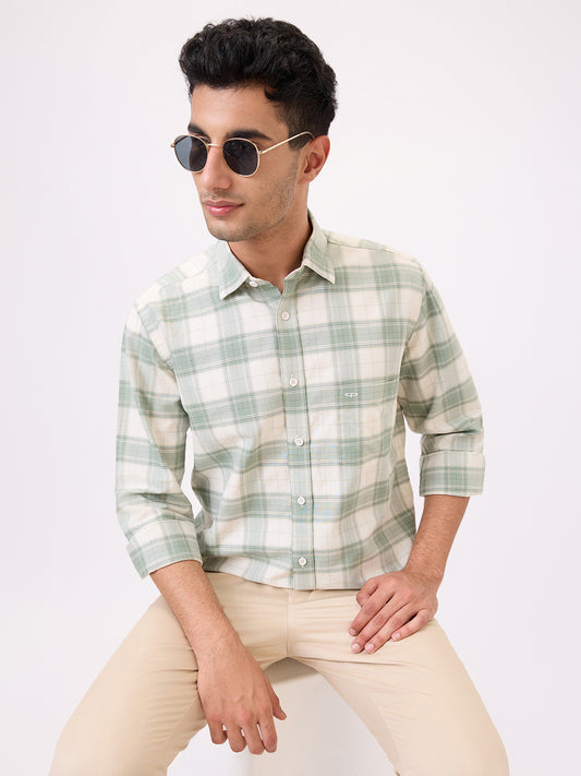 ColorPlus Green Casual Shirt 