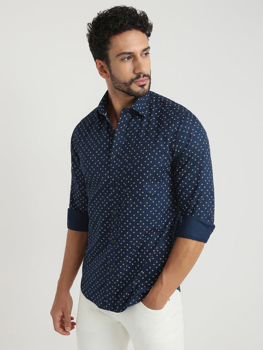 ColorPlus Blue Casual Shirt 