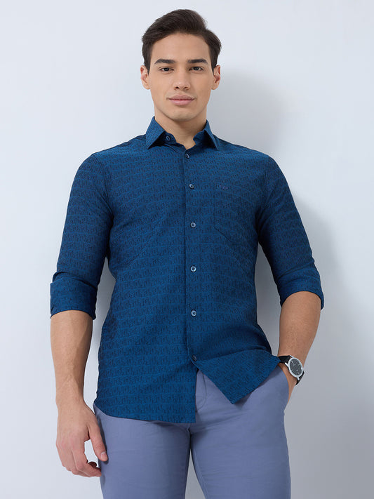 ColorPlus Blue Casual Shirt 