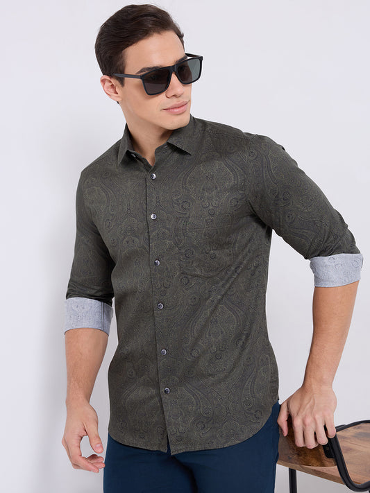 ColorPlus Green Casual Shirt 