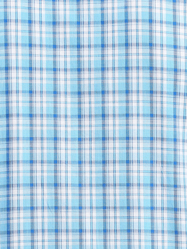 Colorplus Blue Checks Tailored Fit Cotton Casual Shirt