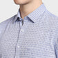 Colorplus Men Blue Checkered Tailored Fit Half Sleeve Spread Collar Shirt