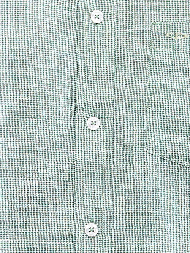 Colorplus Green Checks Tailored Fit Cotton Casual Shirt