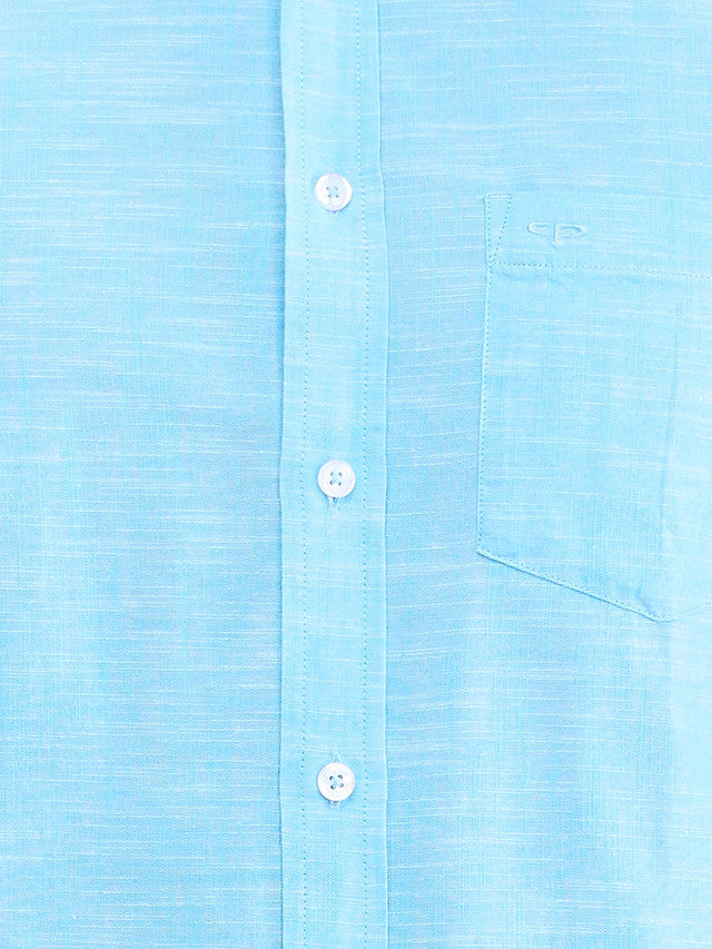 Colorplus Blue Warp Chambray Tailored Fit Cotton Casual Shirt