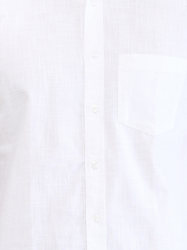 Colorplus White Warp Chambray Tailored Fit Cotton Casual Shirt