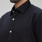 Colorplus Black Solid Piece Dyed Tailored Fit Linen Blend Casual Shirt