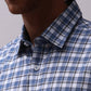 Colorplus Men Blue Checkered Tailored Fit Half Sleeve Spread Collar Shirt