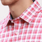 Colorplus Men Red Checkered Tailored Fit Half Sleeve Spread Collar Shirt