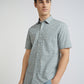 Men Grey Tailored Fit Print Cotton Half Sleeve Shirts