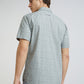 Men Grey Tailored Fit Print Cotton Half Sleeve Shirts