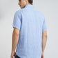 Colorplus Blue Yarn Dyed Tailored Fit Linen Casual Shirt