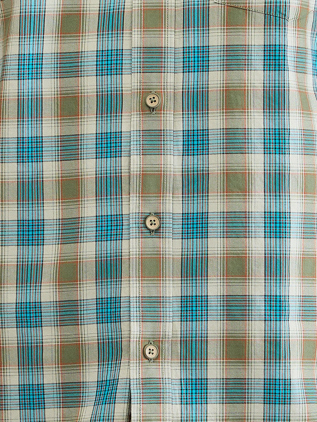 Colorplus Green Checks Regular Fit Cotton Casual Shirt